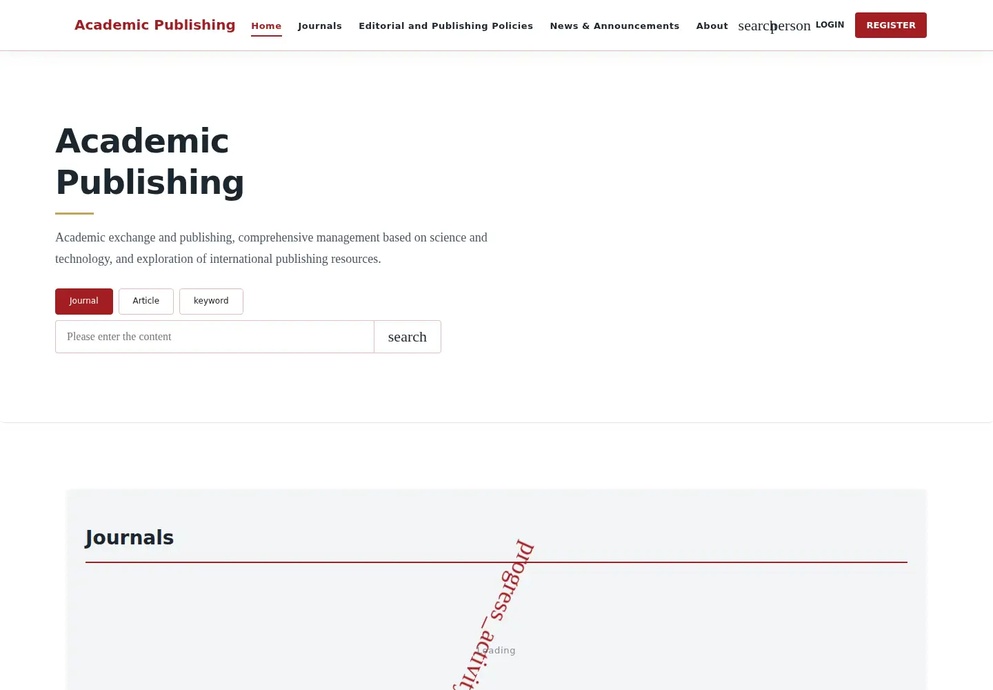 Captured homepage of acad-pub.com in the current scan