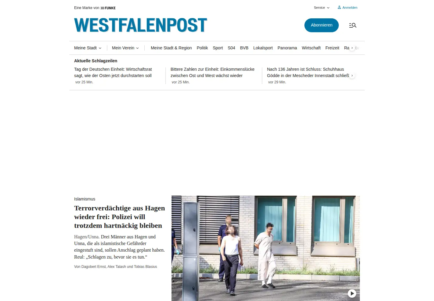 Screenshot of wp.de