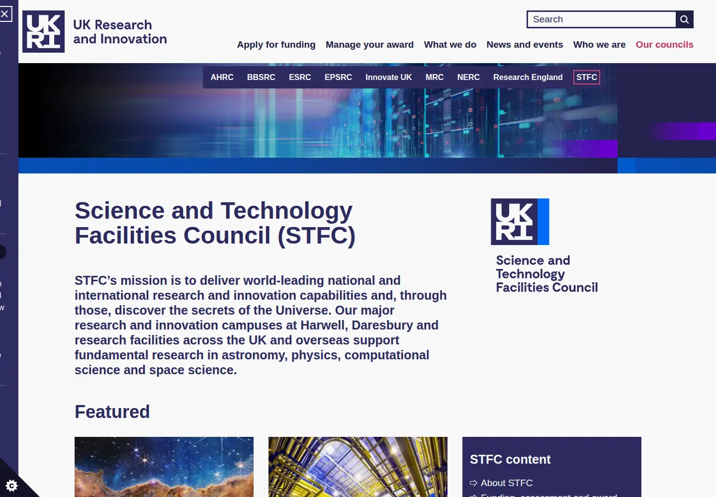 Screenshot of lhc.ac.uk