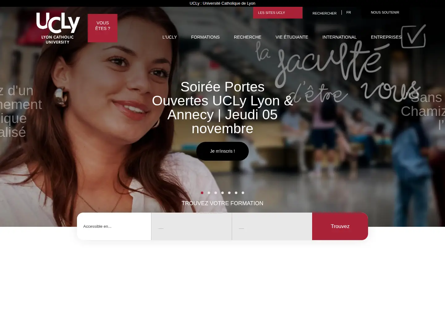 Captured homepage of ucly.fr in the current scan