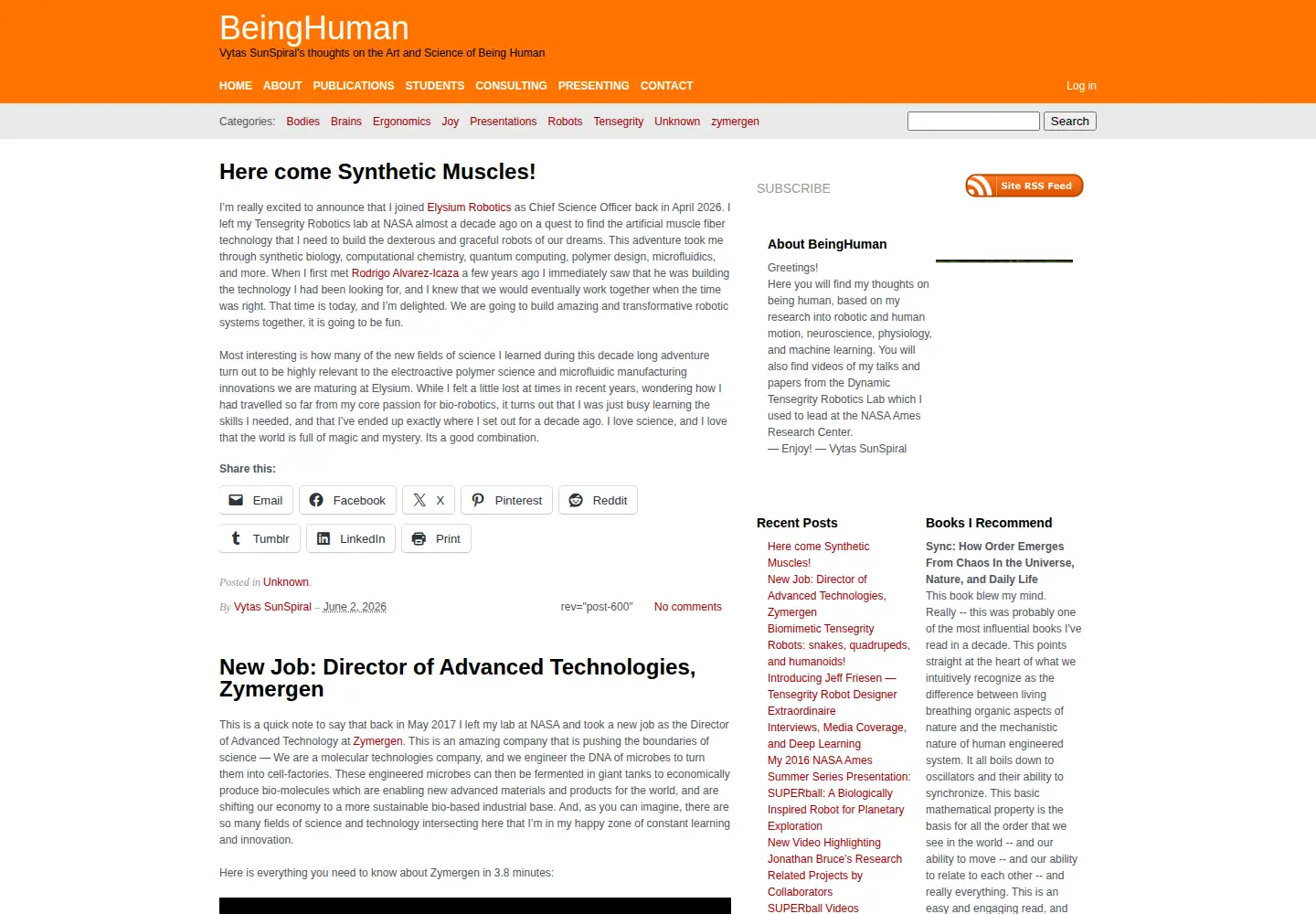 Captured homepage of magicalrobot.org in the current scan