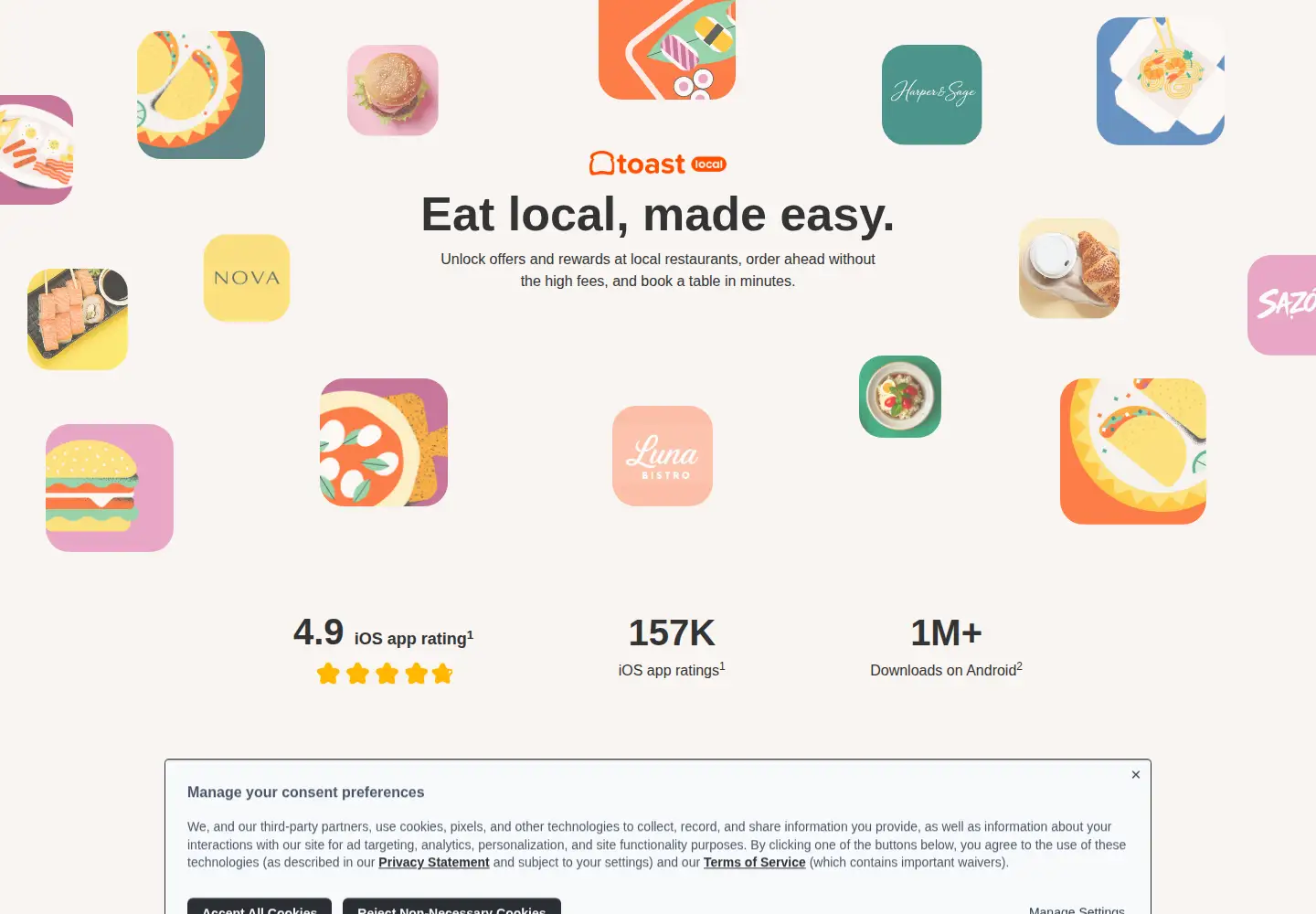 Screenshot of toasttakeout.com