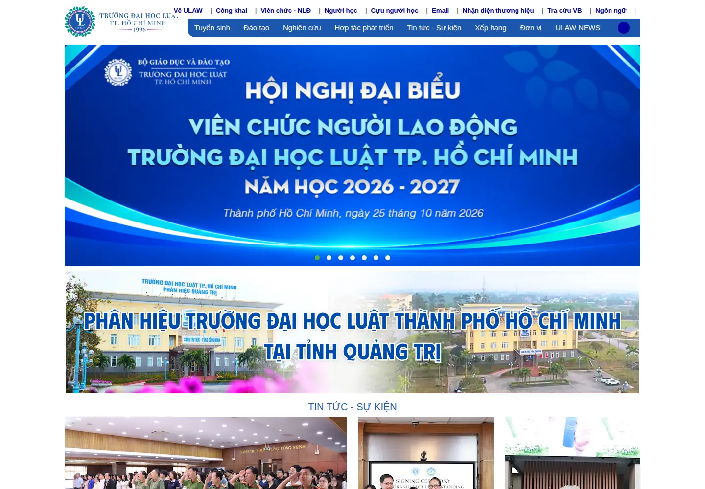 Screenshot of hcmulaw.edu.vn