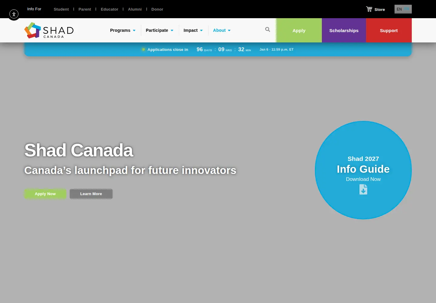 Screenshot of shad.ca