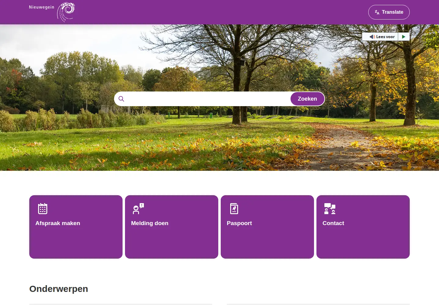 Captured homepage of nieuwegein.nl in the current scan