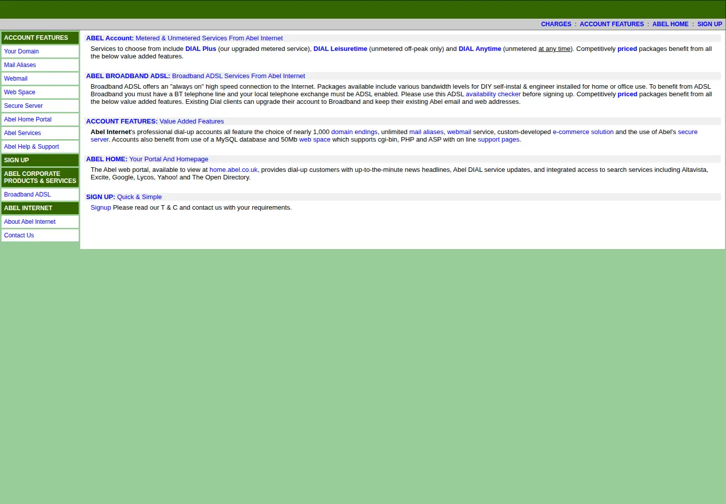 Screenshot of abel.co.uk
