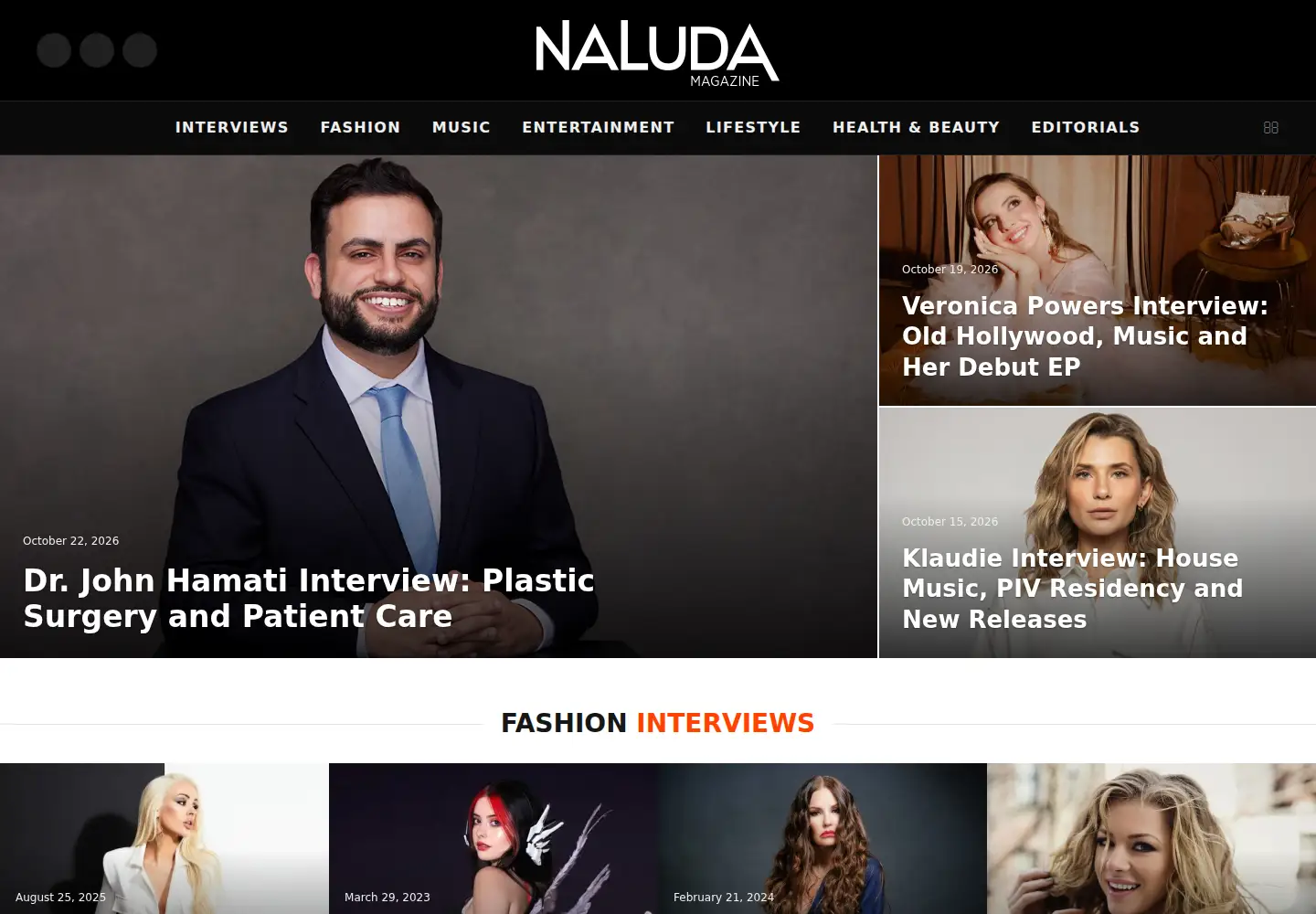 Screenshot of naludamagazine.com