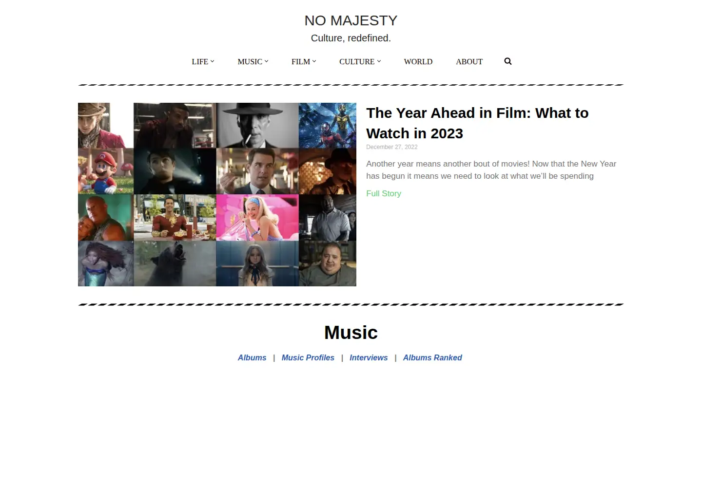Screenshot of nomajesty.com
