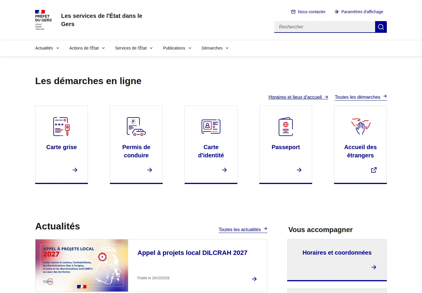 Screenshot of gers.gouv.fr