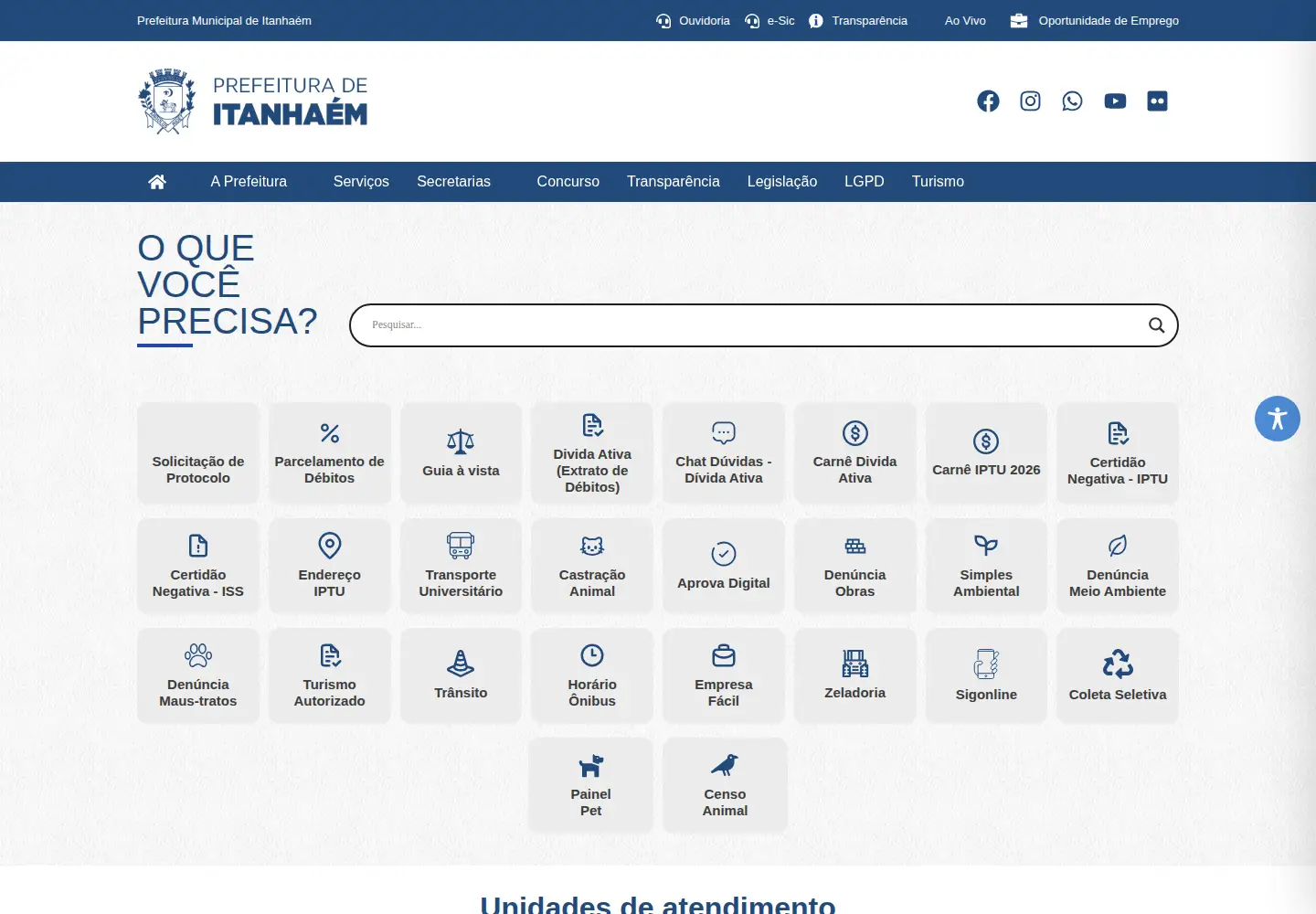 Screenshot of itanhaem.sp.gov.br