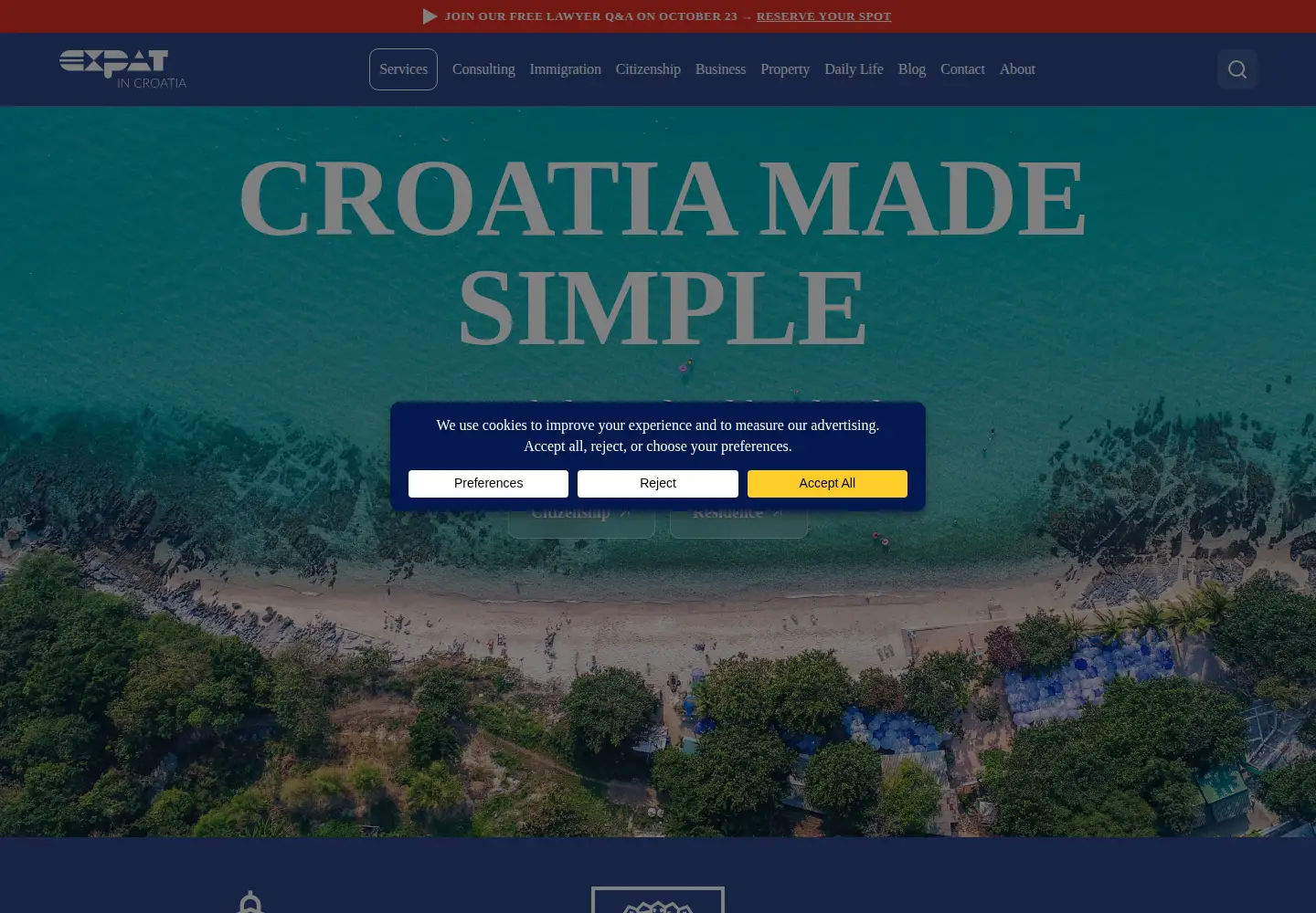 Screenshot of expatincroatia.com