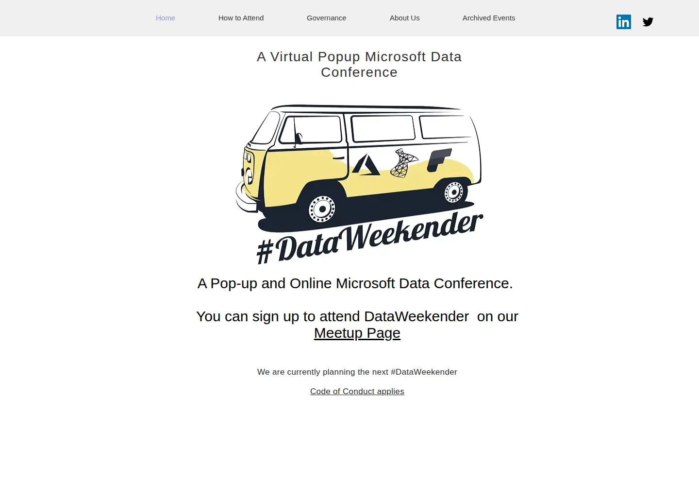 Captured homepage of dataweekender.com in the current scan
