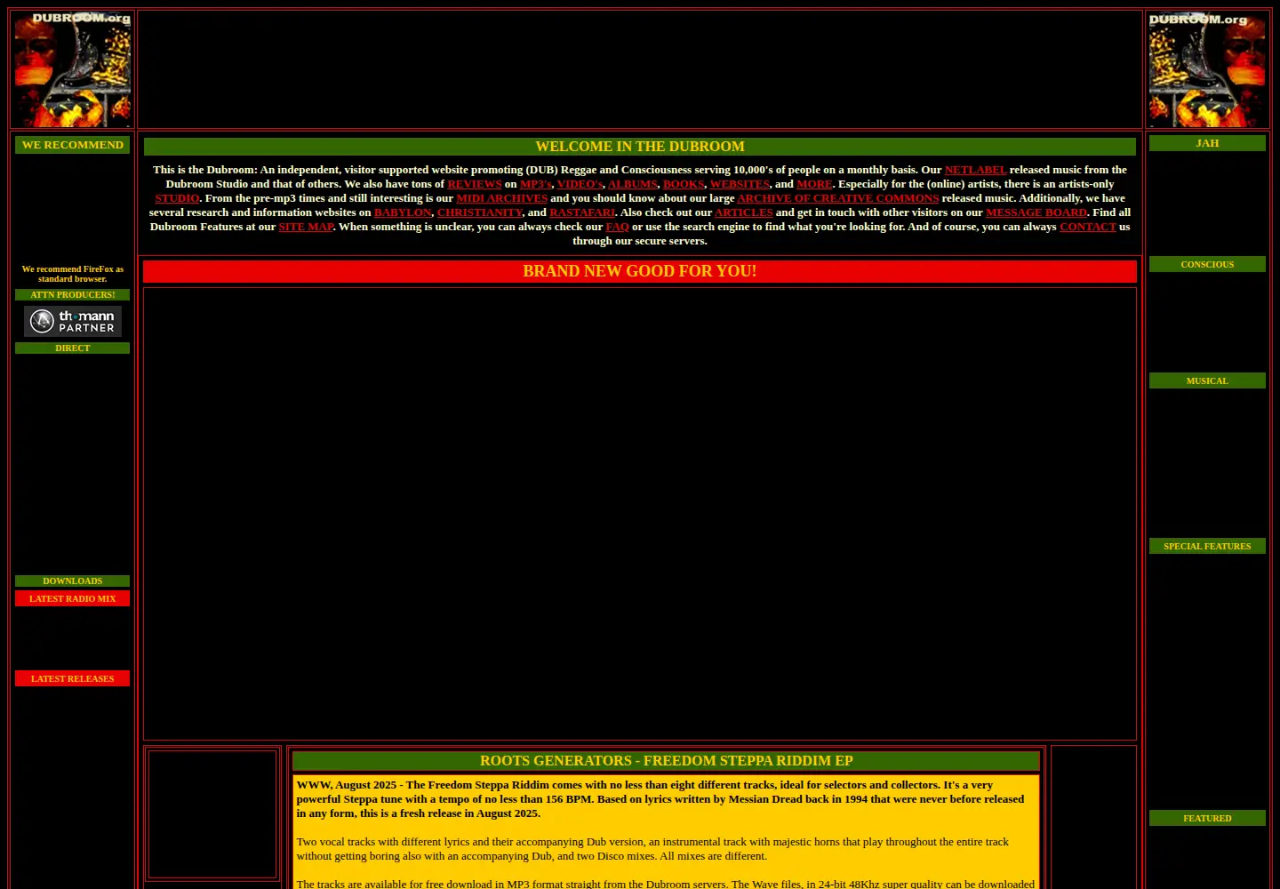 Screenshot of dubroom.org