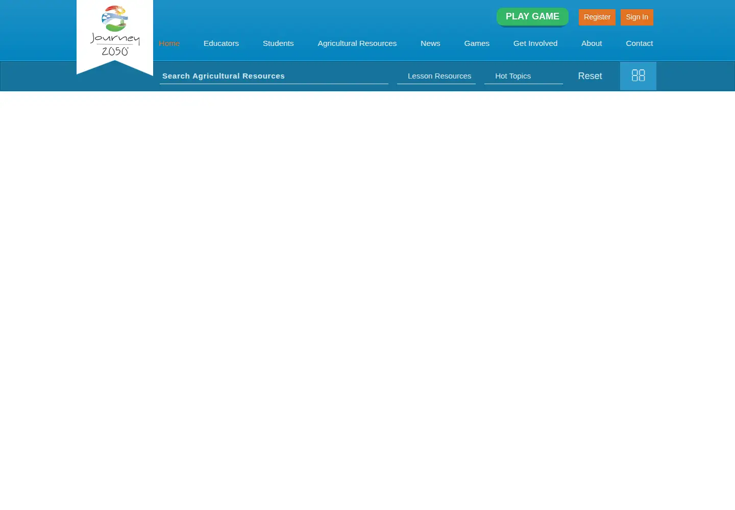 Captured homepage of journey2050.com in the current scan