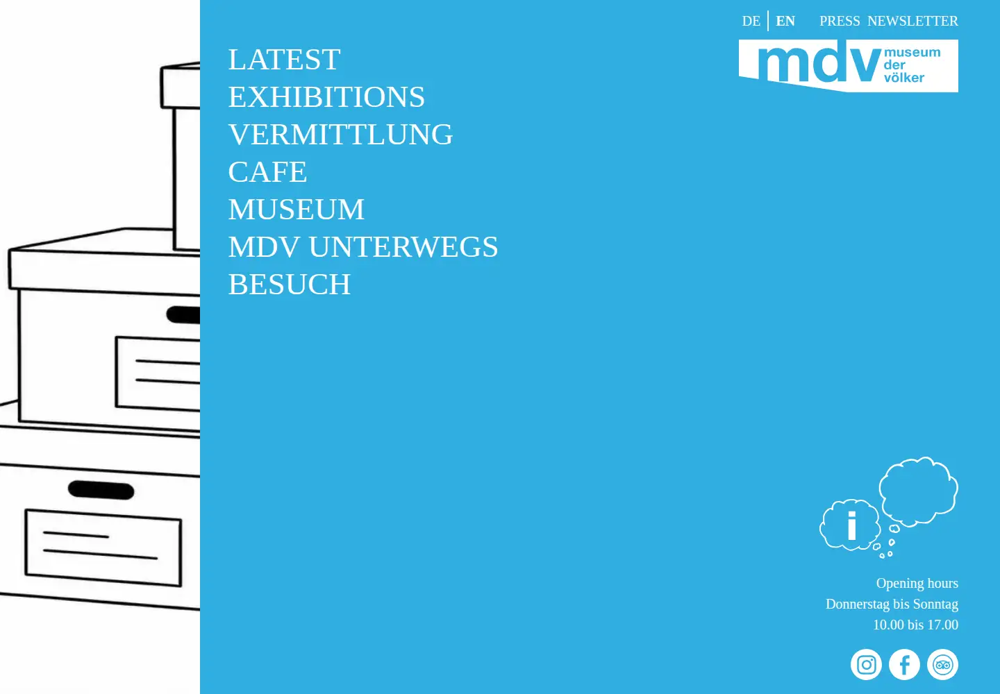 Captured homepage of museumdervoelker.com in the current scan