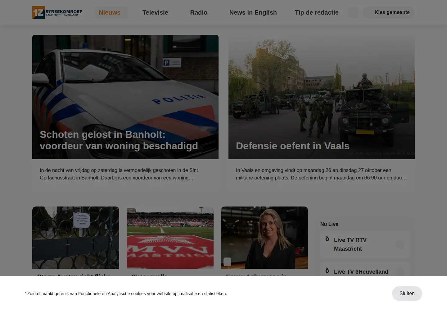Screenshot of rtvmaastricht.nl