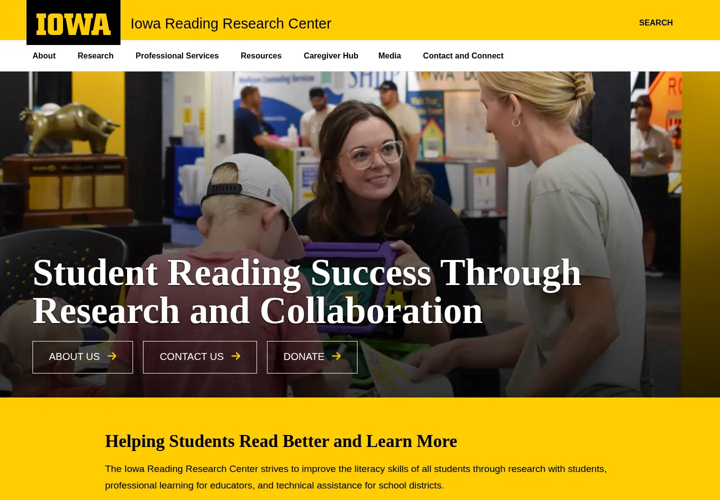 Screenshot of iowareadingresearch.org
