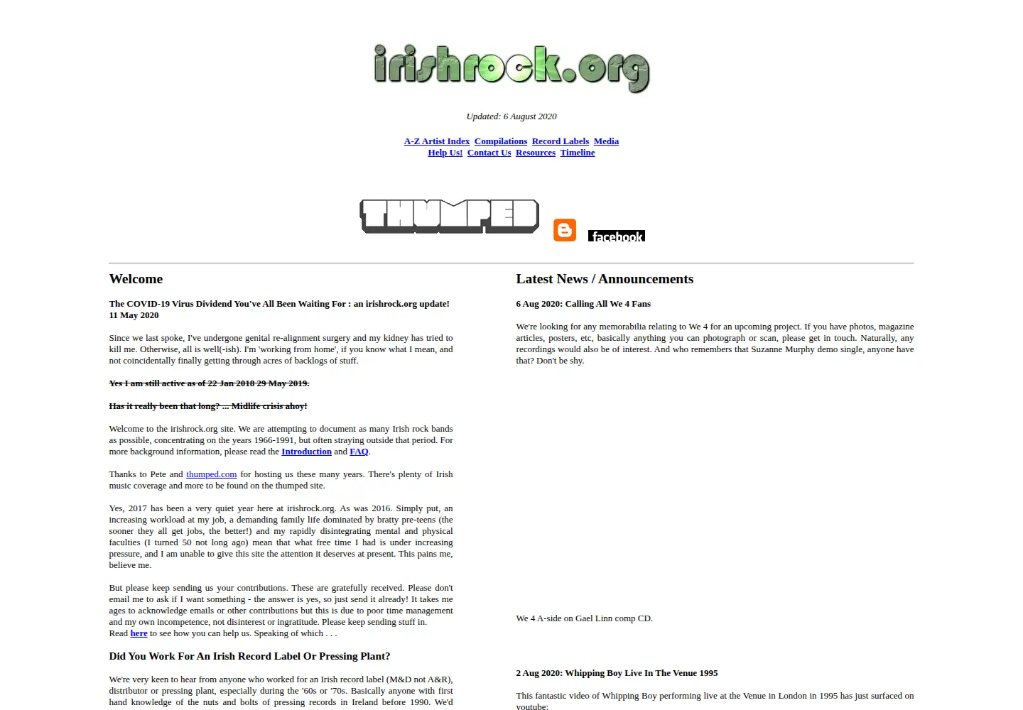 Screenshot of irishrock.org