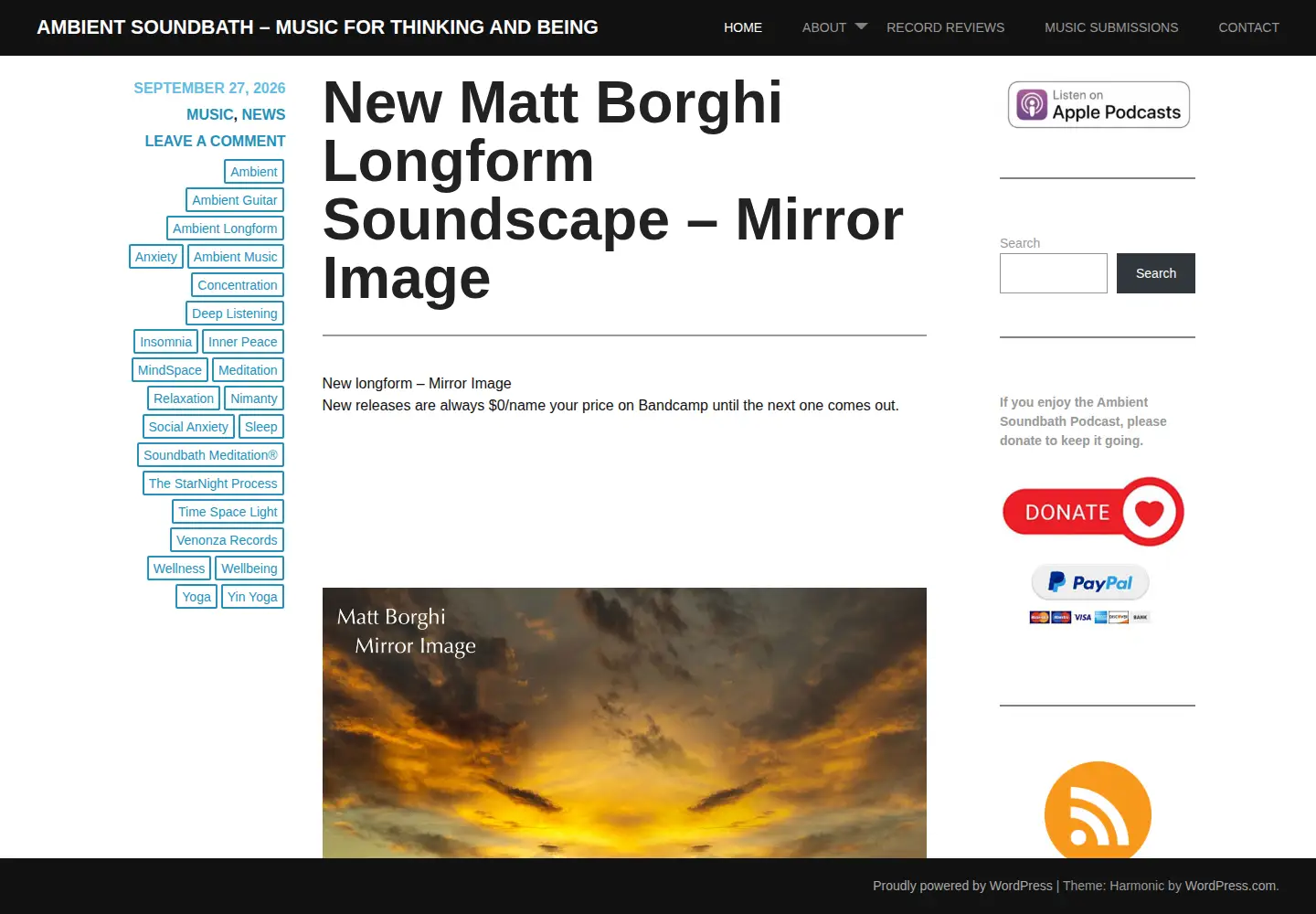 Screenshot of ambientsoundbath.com