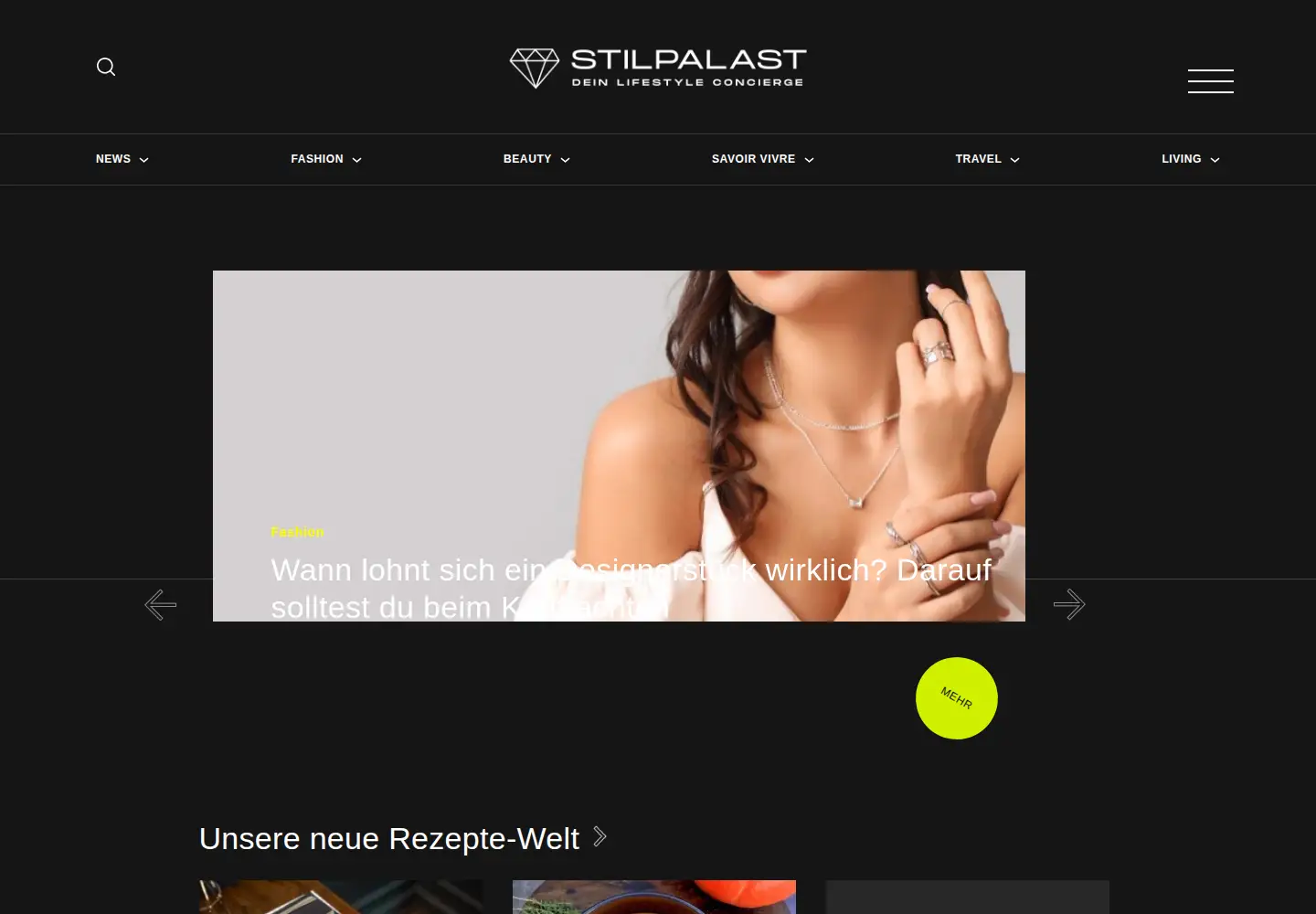 Captured homepage of stilpalast.ch in the current scan