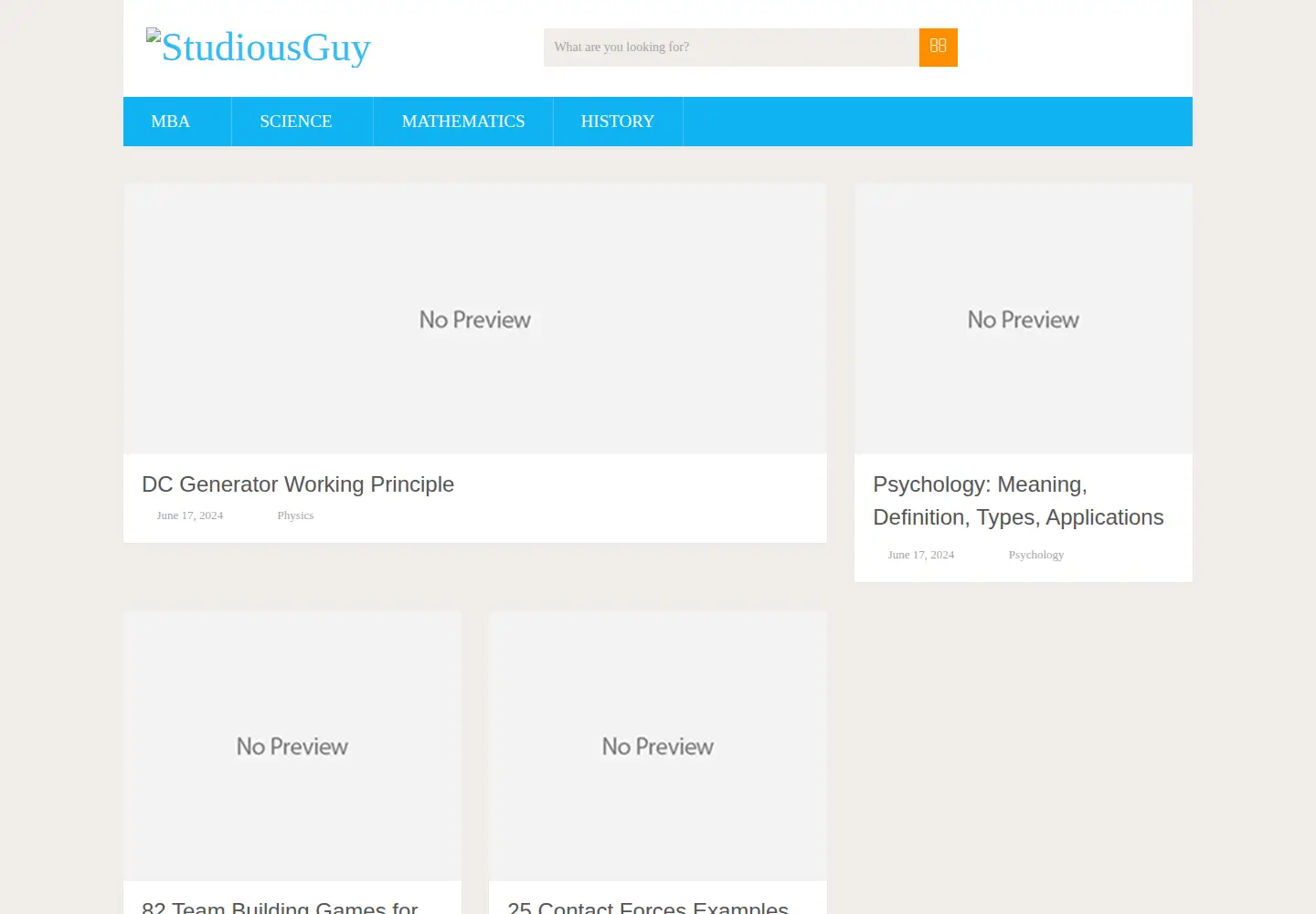 Screenshot of studiousguy.com