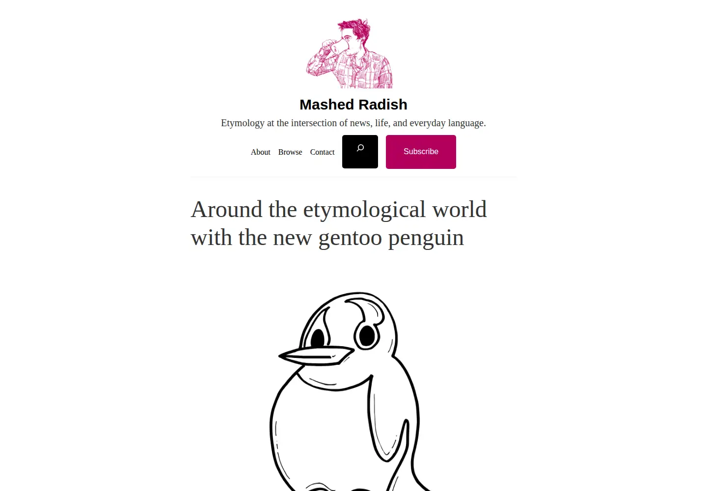 Screenshot of mashedradish.com