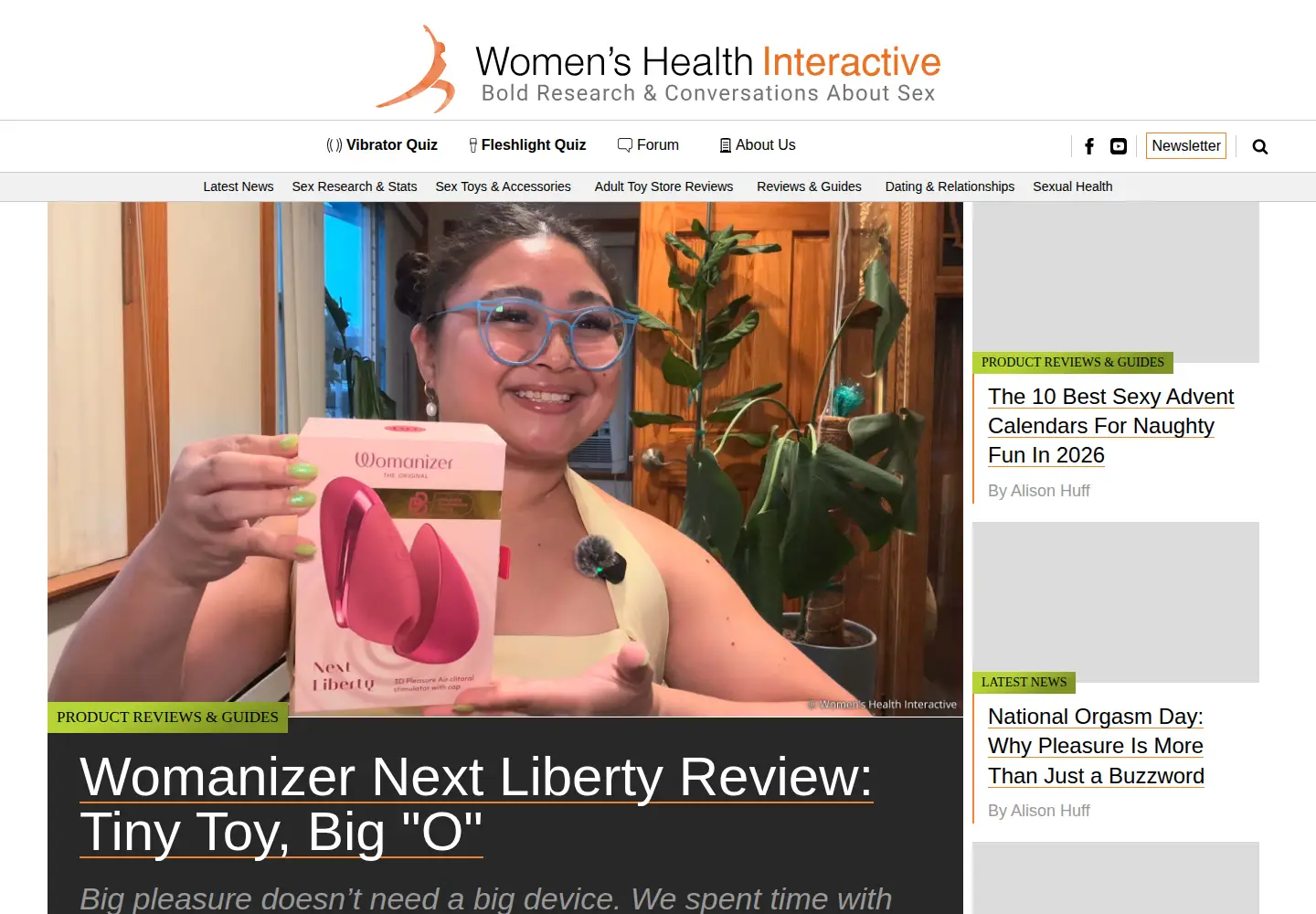 Captured homepage of womens-health.com in the current scan