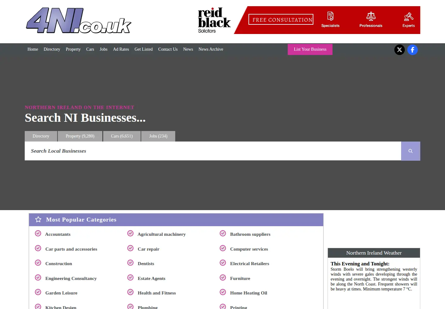 Screenshot of 4ni.co.uk