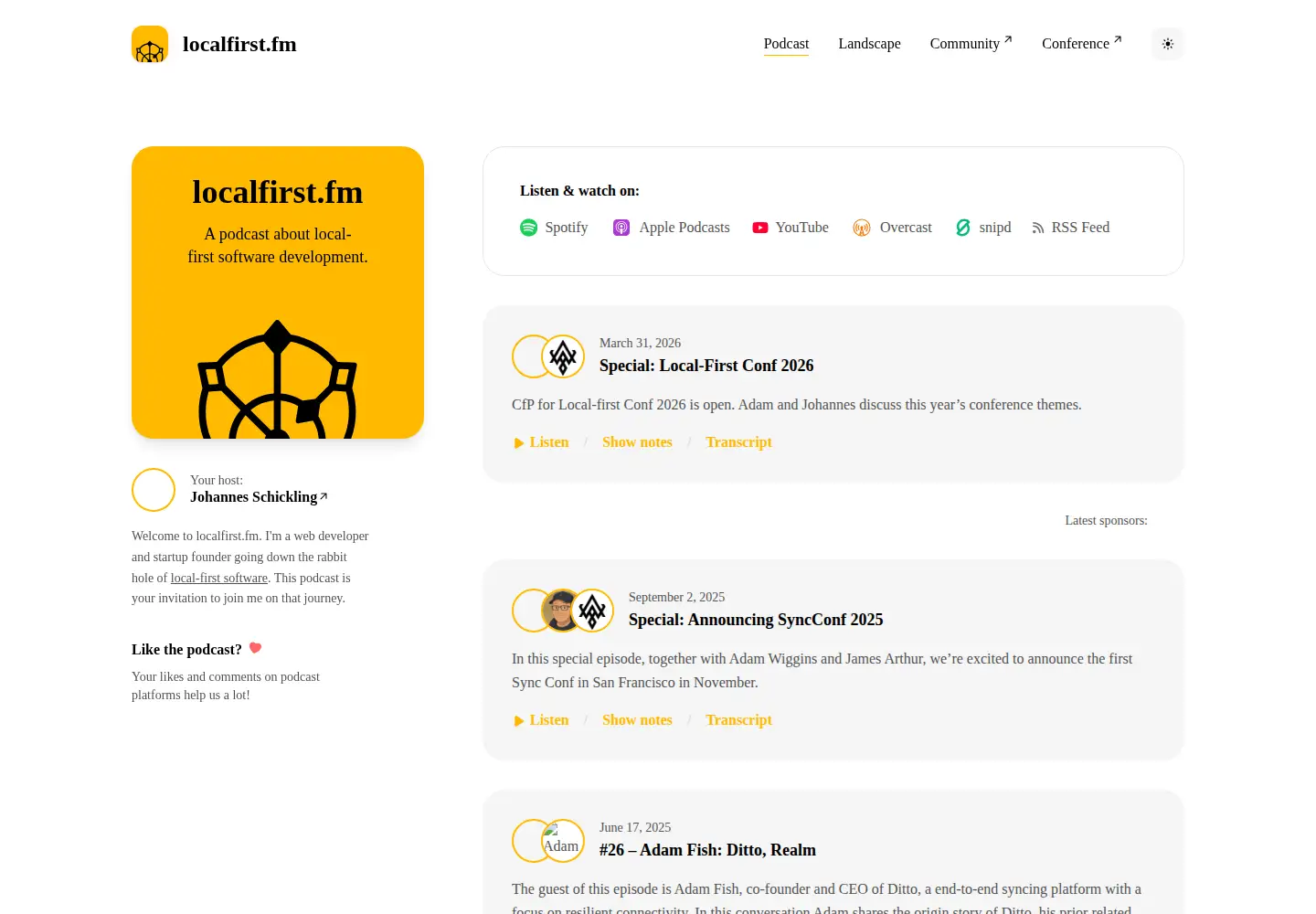 Screenshot of localfirst.fm