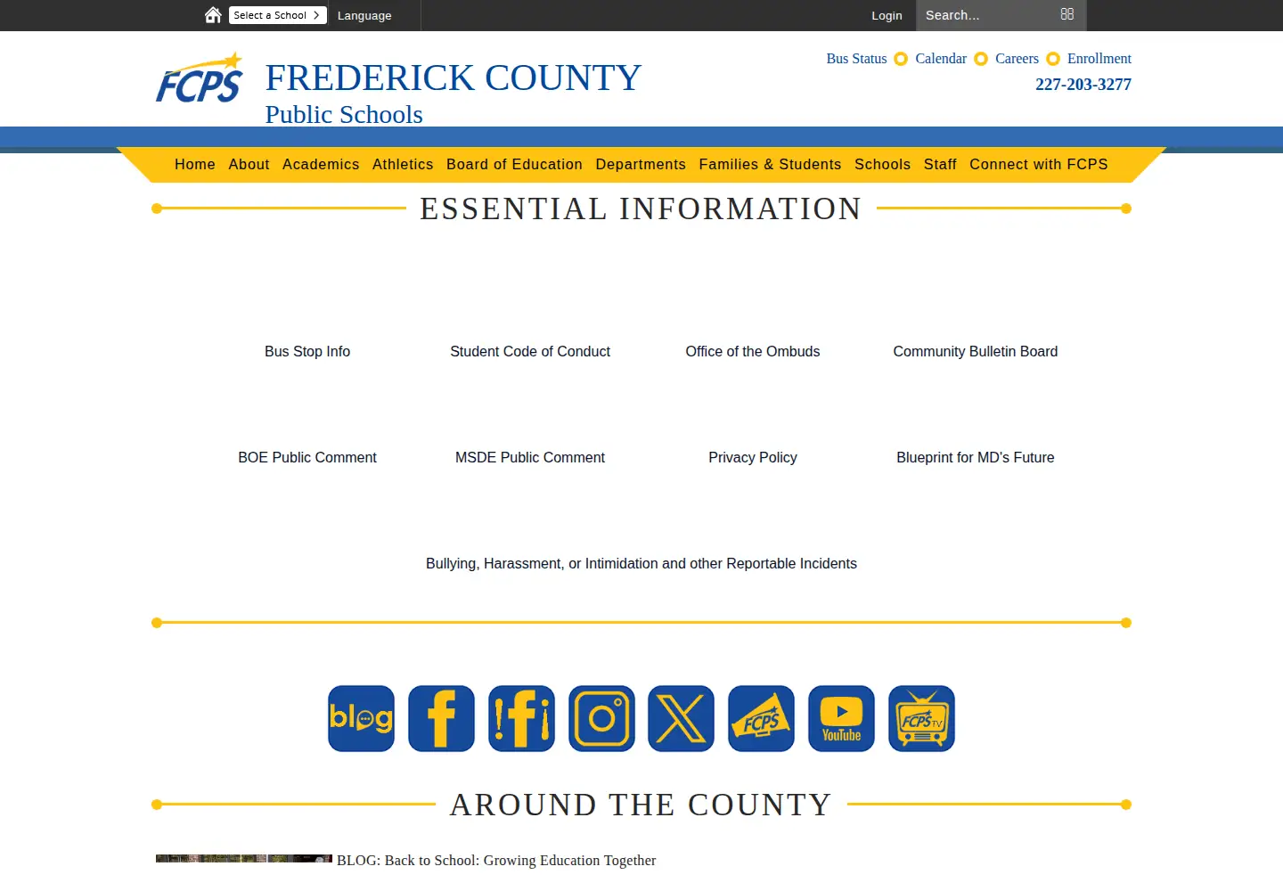 Screenshot of fcps.org