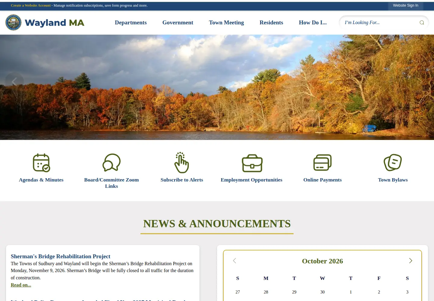 Screenshot of wayland.ma.us