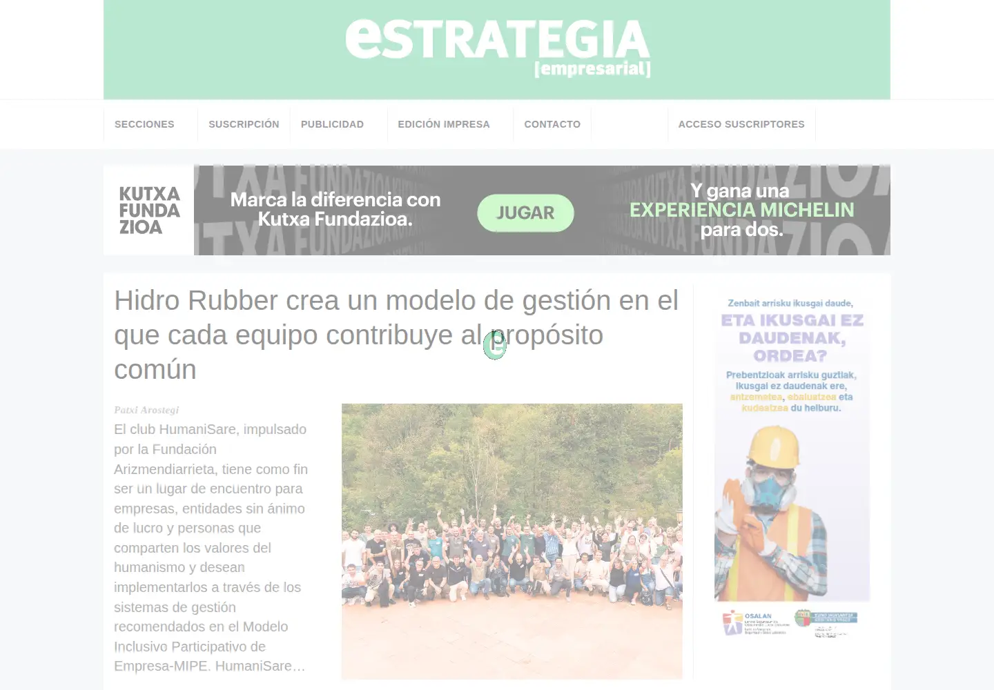 Captured homepage of estrategia.net in the current scan