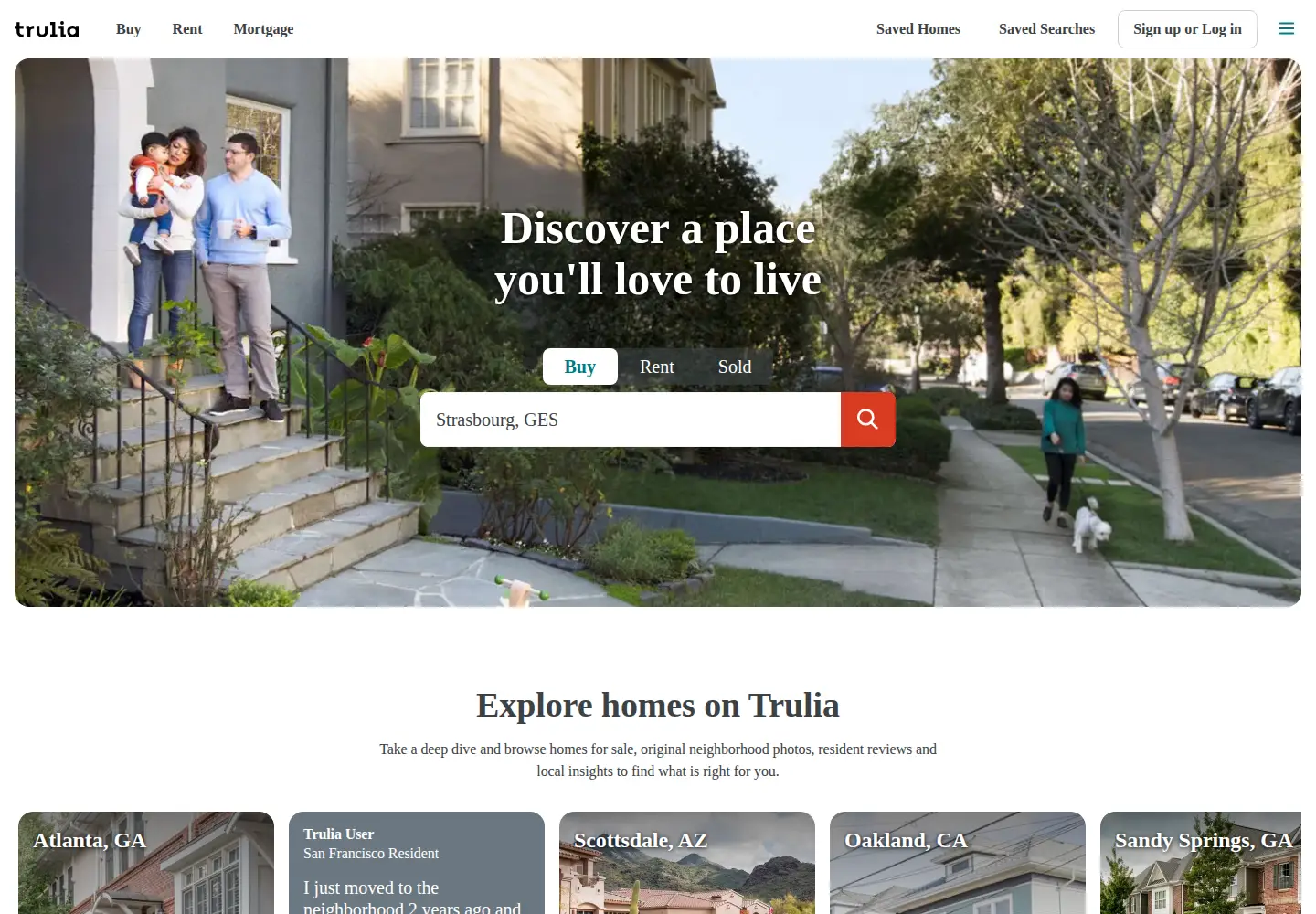 Screenshot of trulia.com