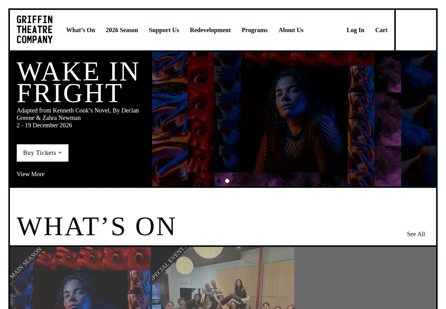 Screenshot of griffintheatre.com.au