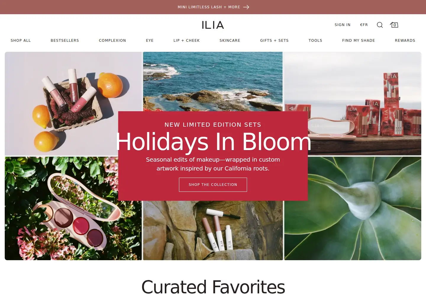 Captured homepage of iliabeauty.com in the current scan