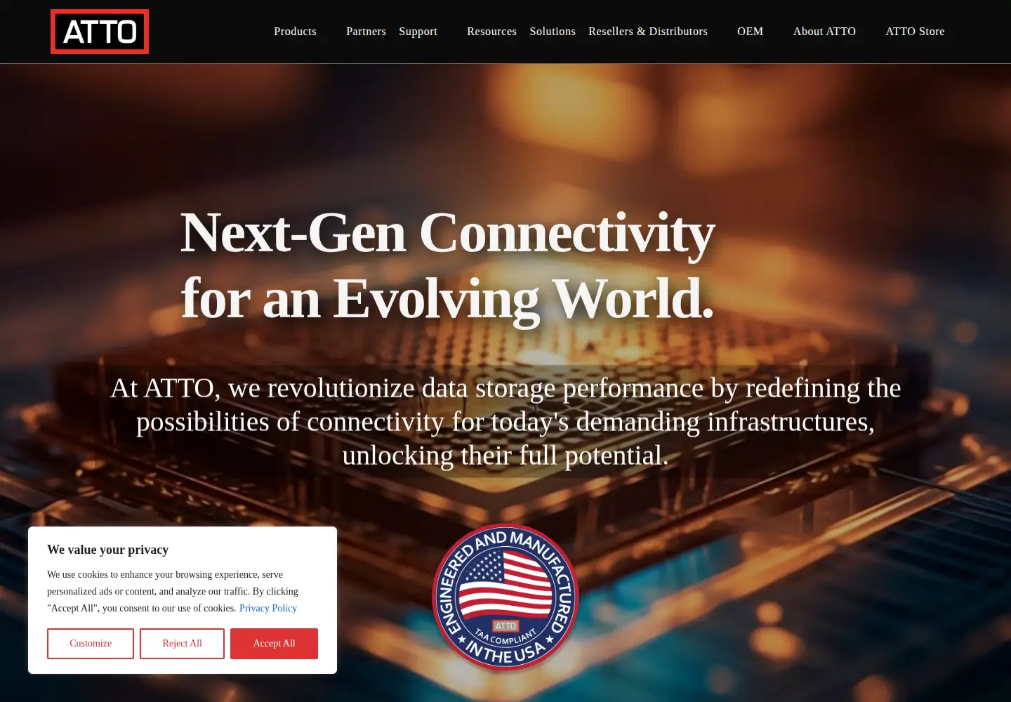 Screenshot of attotech.com