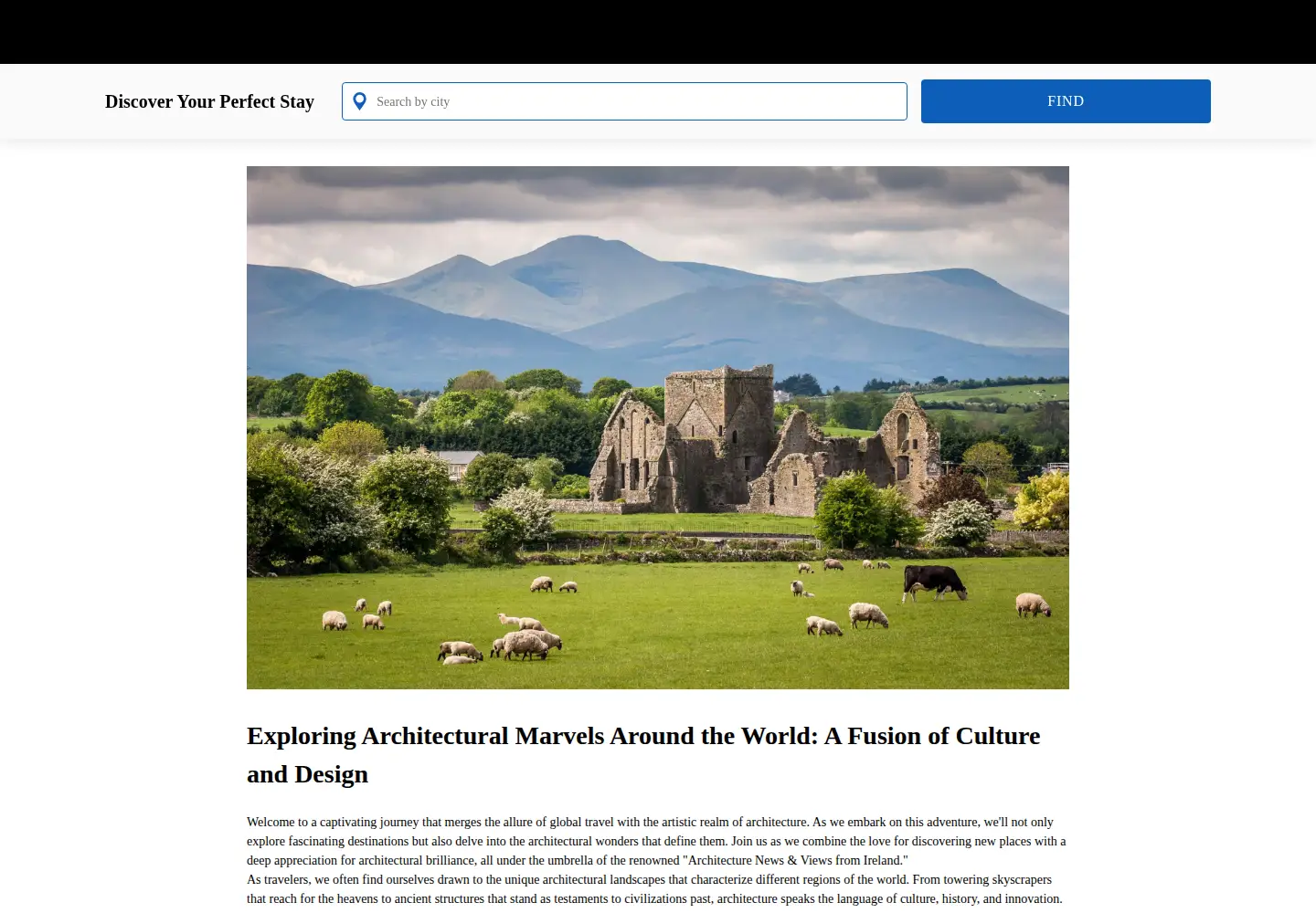 Captured homepage of irish-architecture.com in the current scan