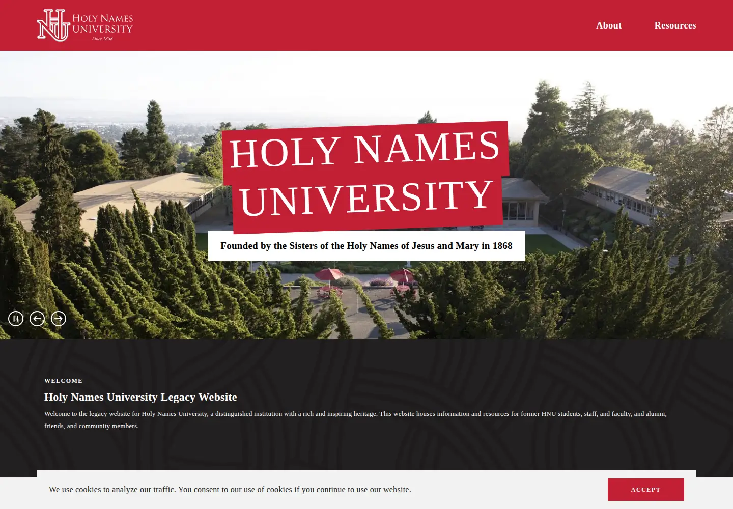 Screenshot of hnu.edu