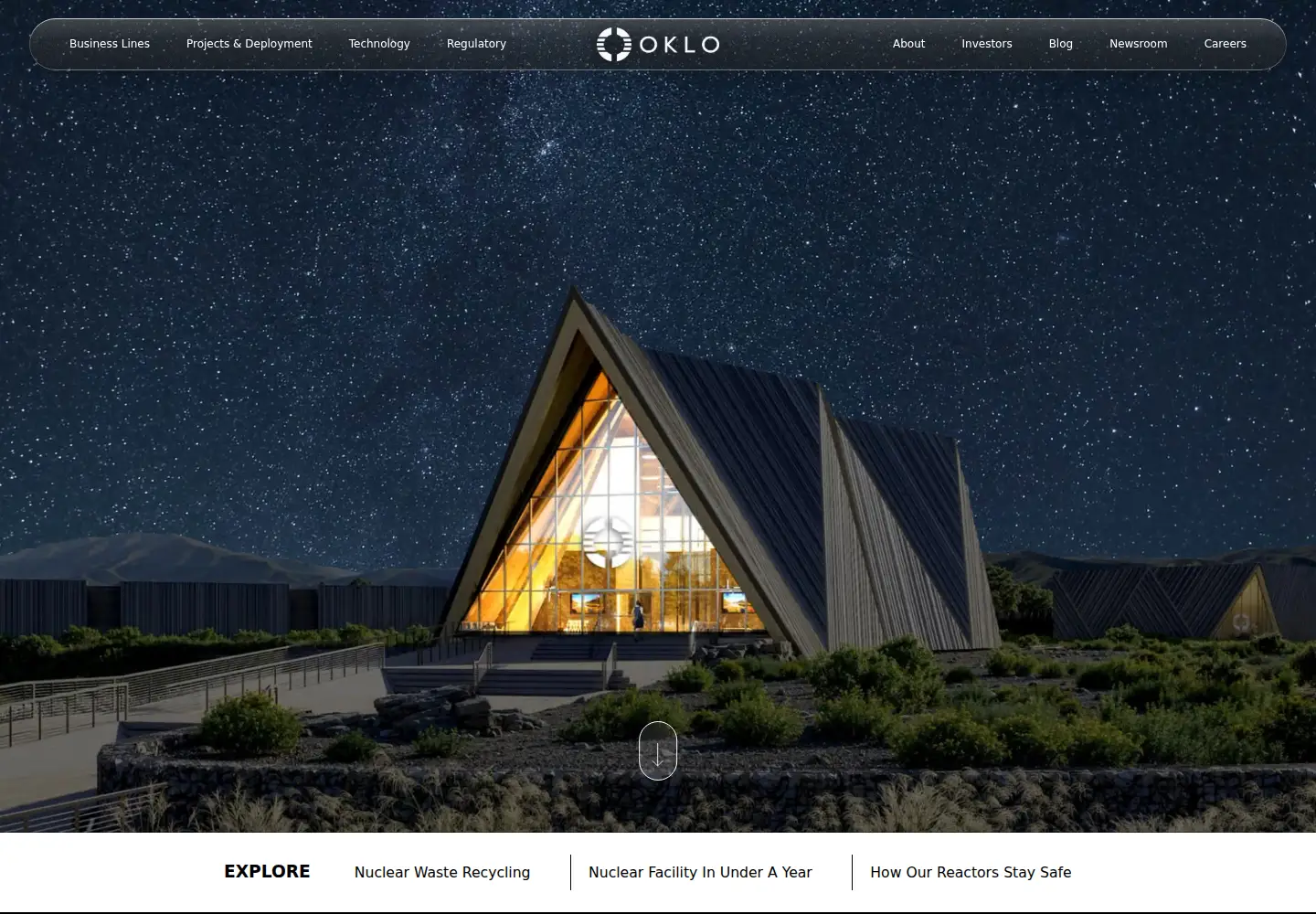 Captured homepage of oklo.com in the current scan