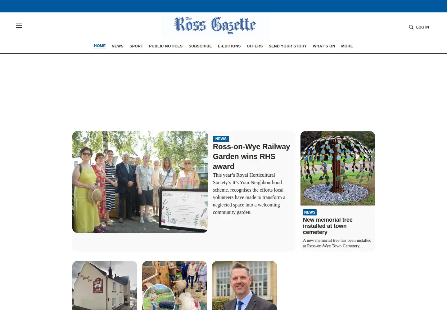 Captured homepage of rossgazette.com in the current scan