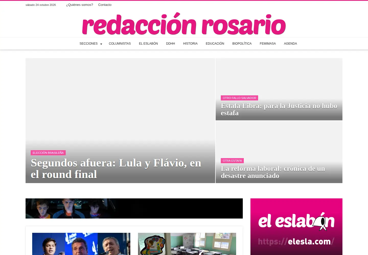 Captured homepage of redaccionrosario.com in the current scan
