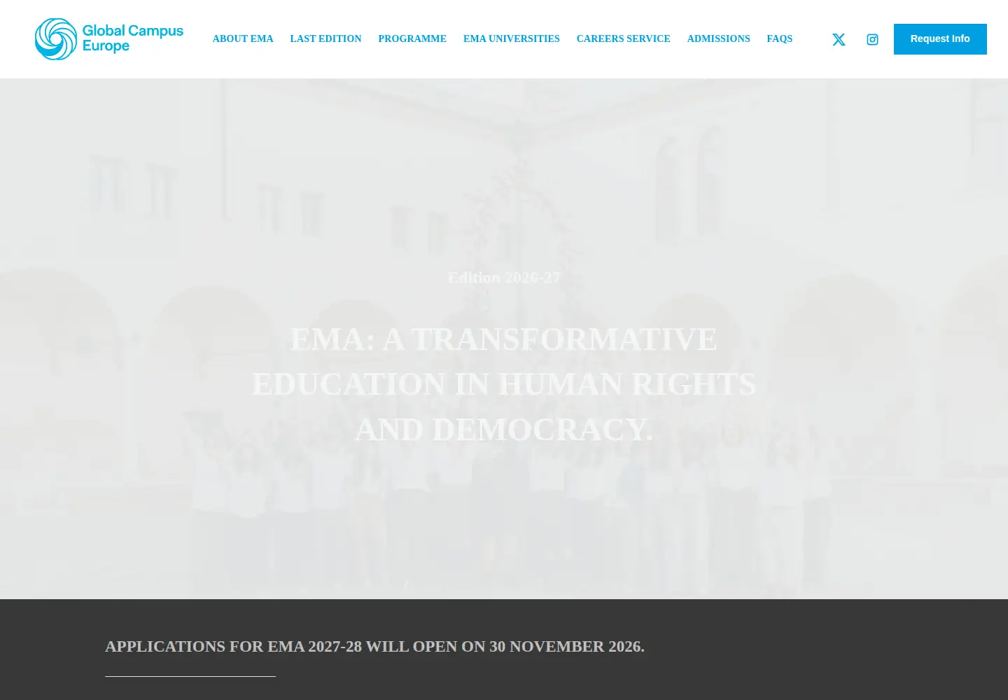 Captured homepage of emahumanrights.org in the current scan