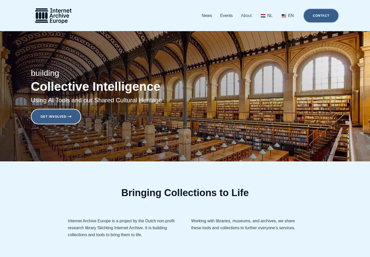 Screenshot of internetarchive.eu