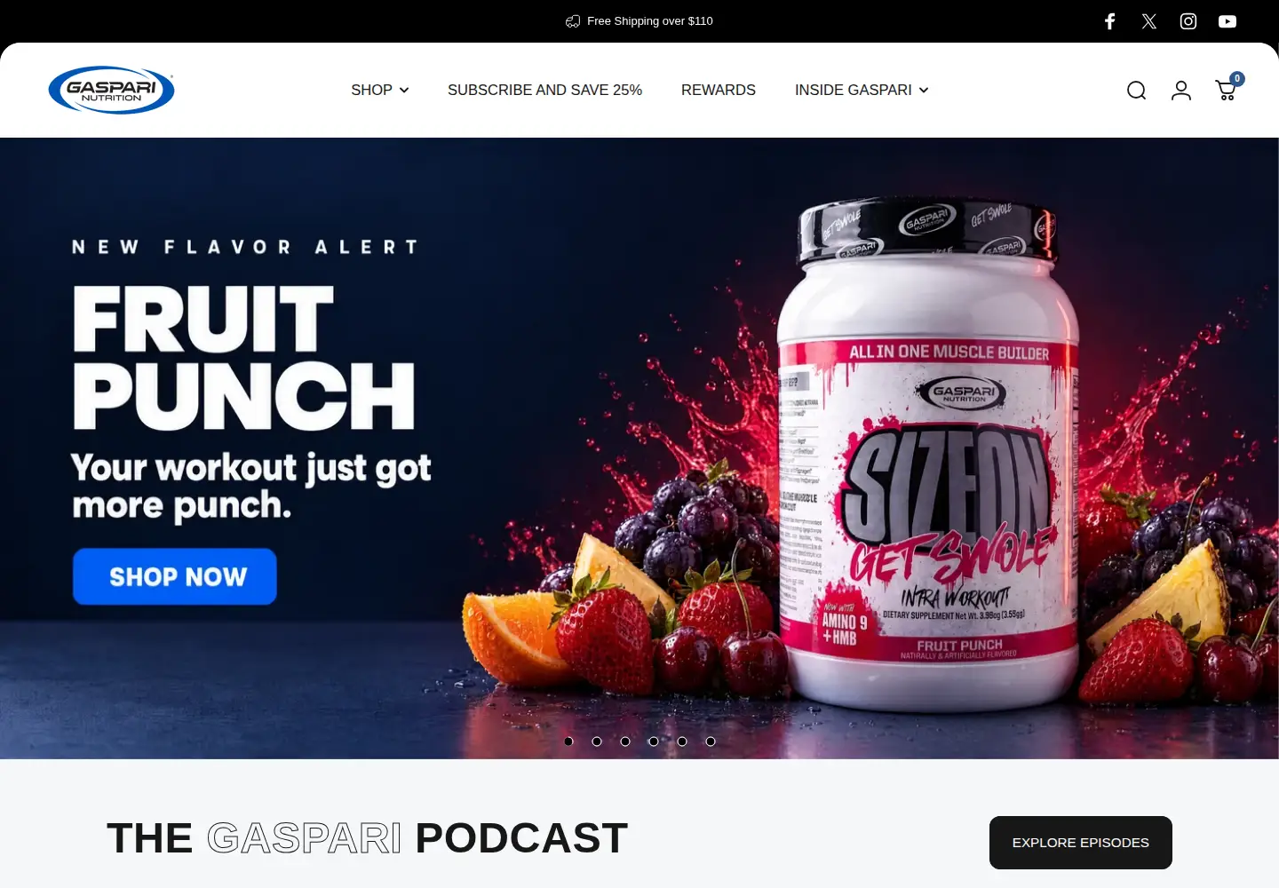 Screenshot of gasparinutrition.com