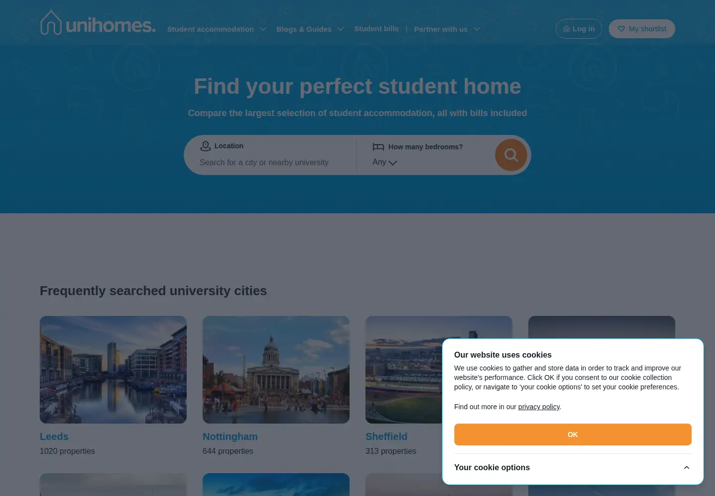 Screenshot of unihomes.co.uk