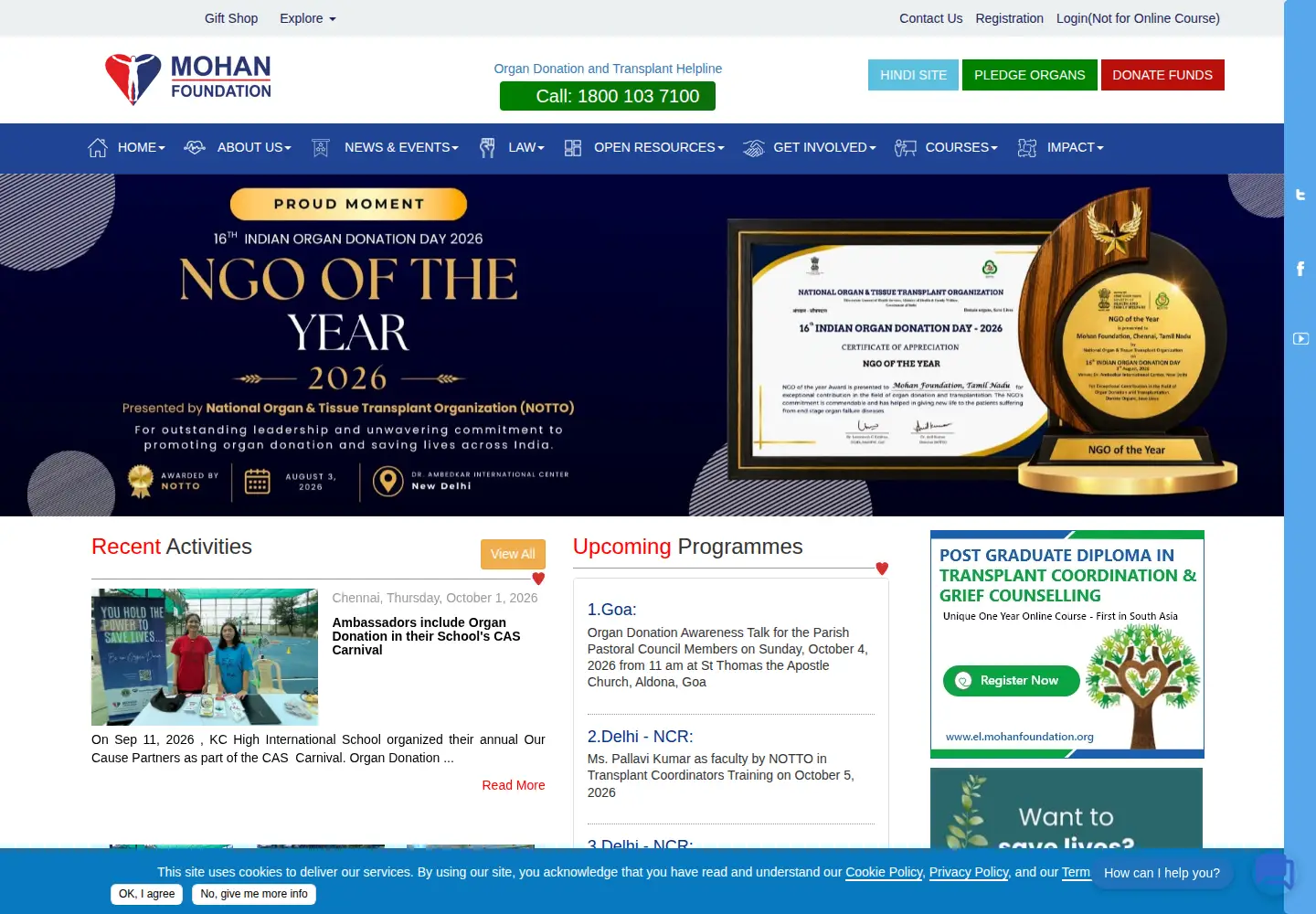 Screenshot of mohanfoundation.org