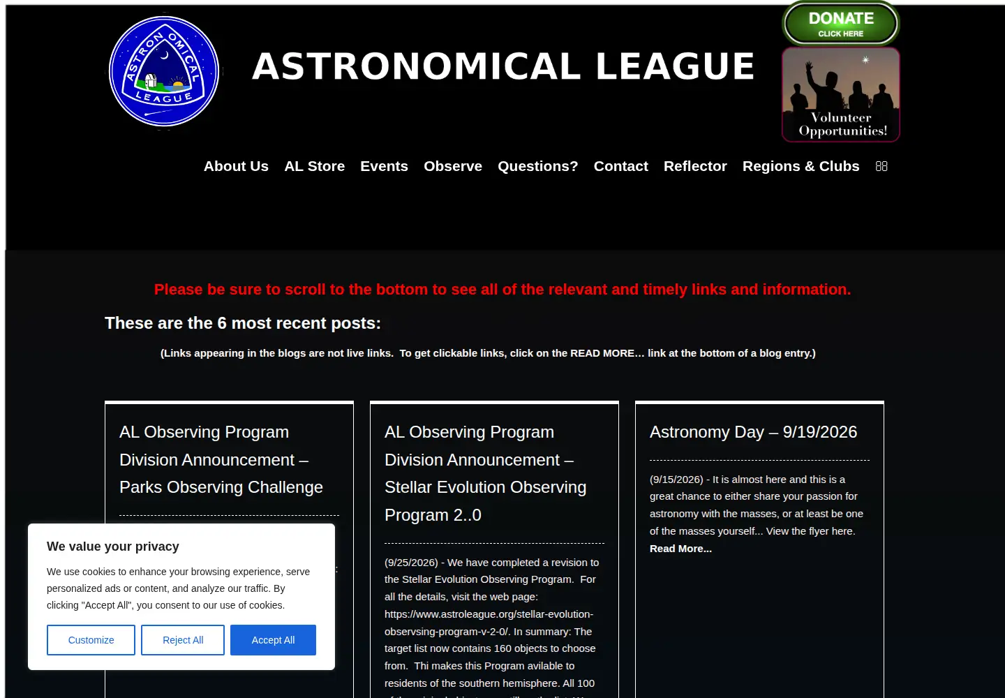 Screenshot of astroleague.org