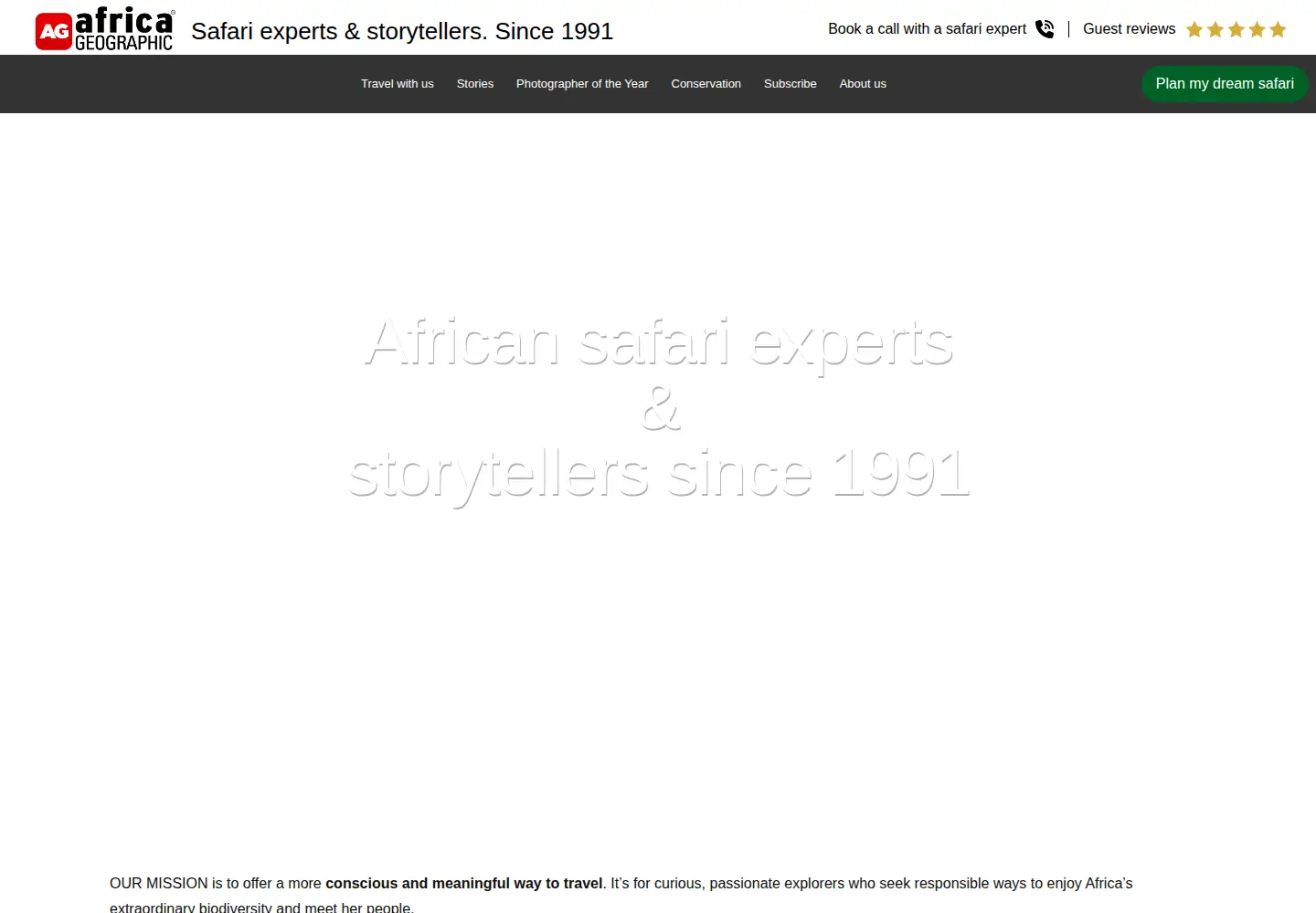 Screenshot of africageographic.com