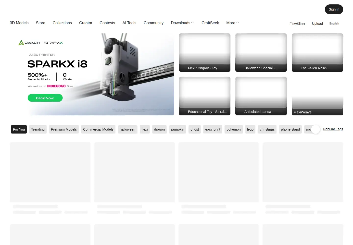 Screenshot of crealitycloud.com