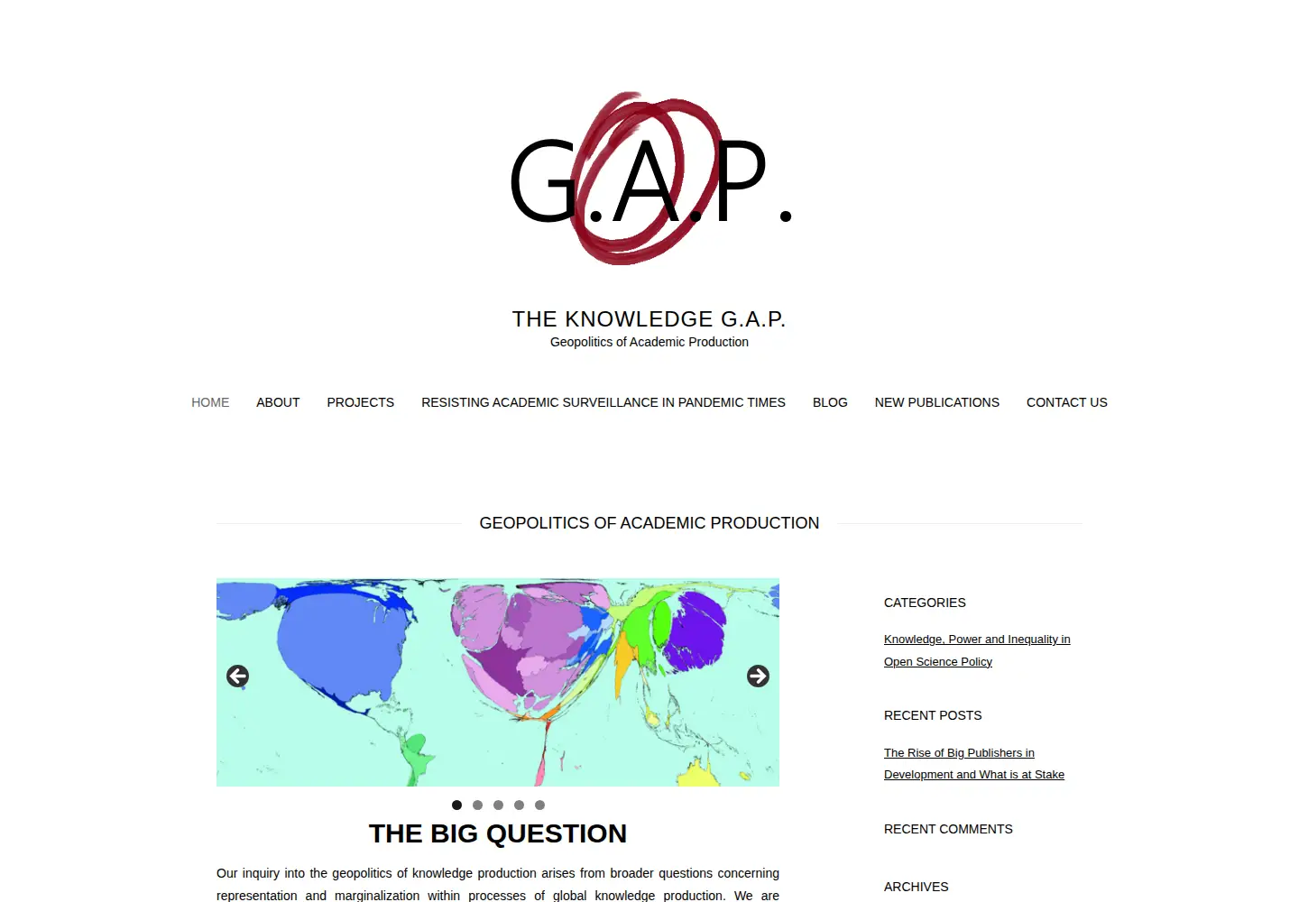 Captured homepage of knowledgegap.org in the current scan